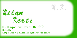 milan kerti business card